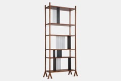Customizable Modern Bookshelf Orizaba Tall, Solid wood, Valchromat and Metal.