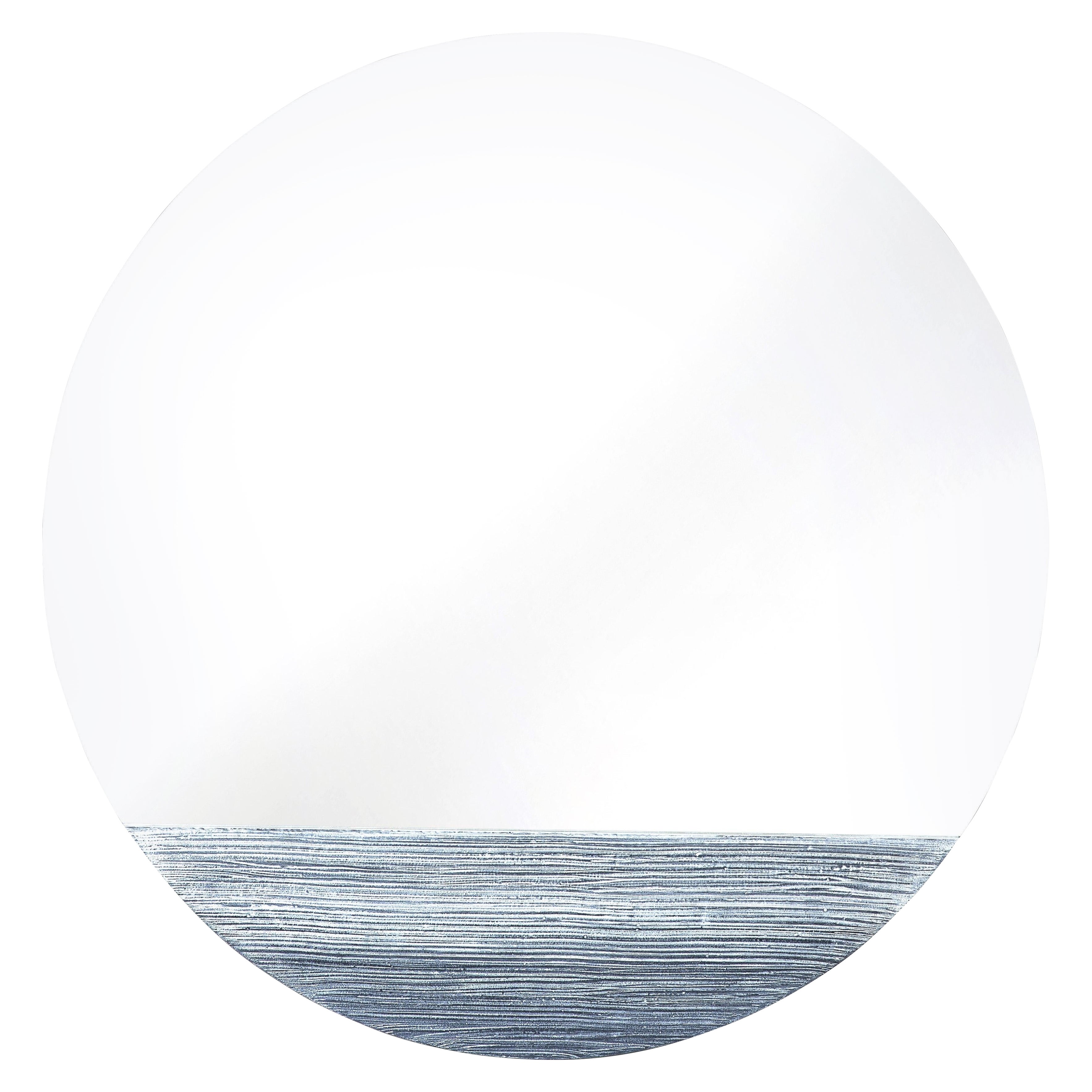 Orizzonte 1200 Silver Round Mirror by Disain1971 For Sale
