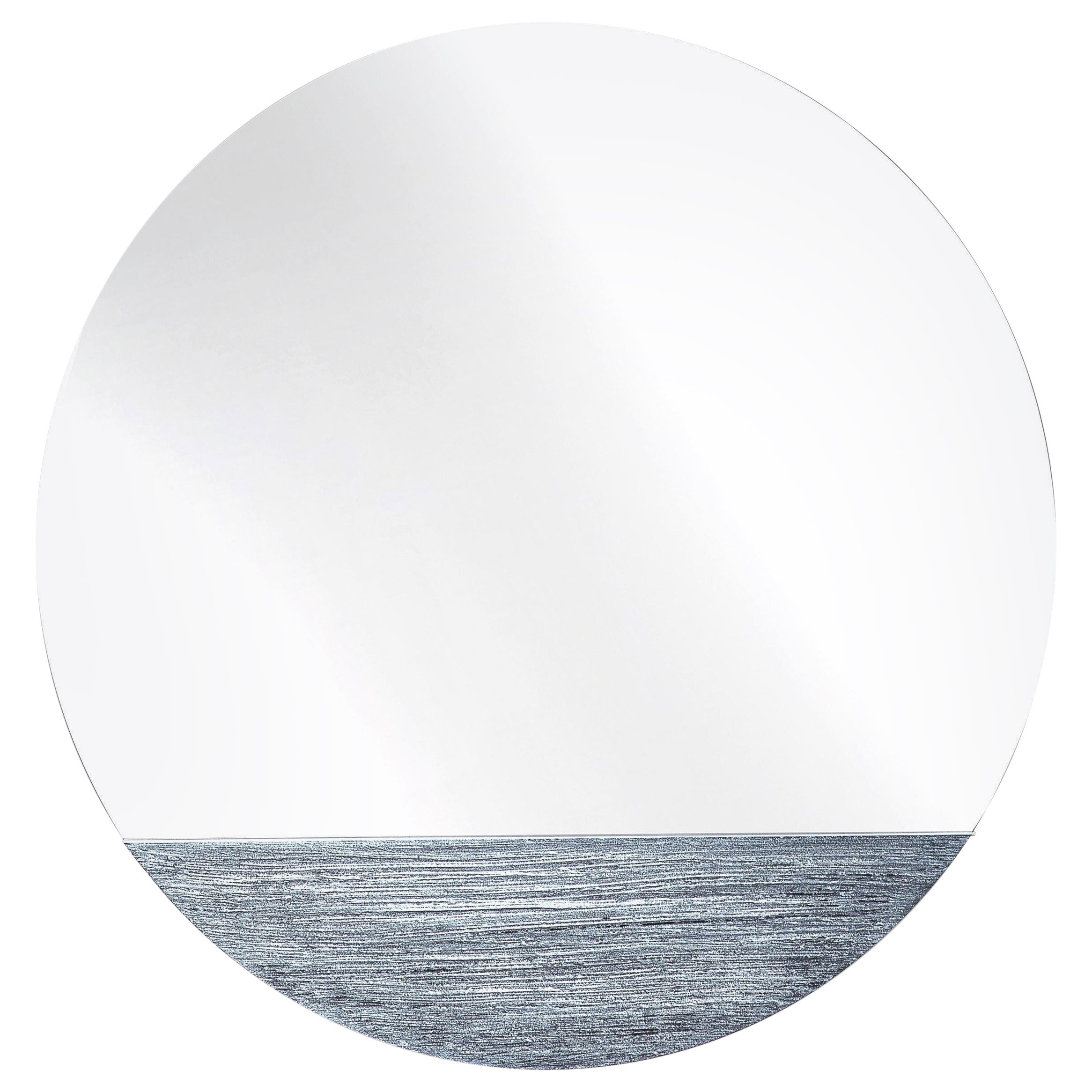 Orizzonte 600 Silver Round Mirror by Disain1971 For Sale