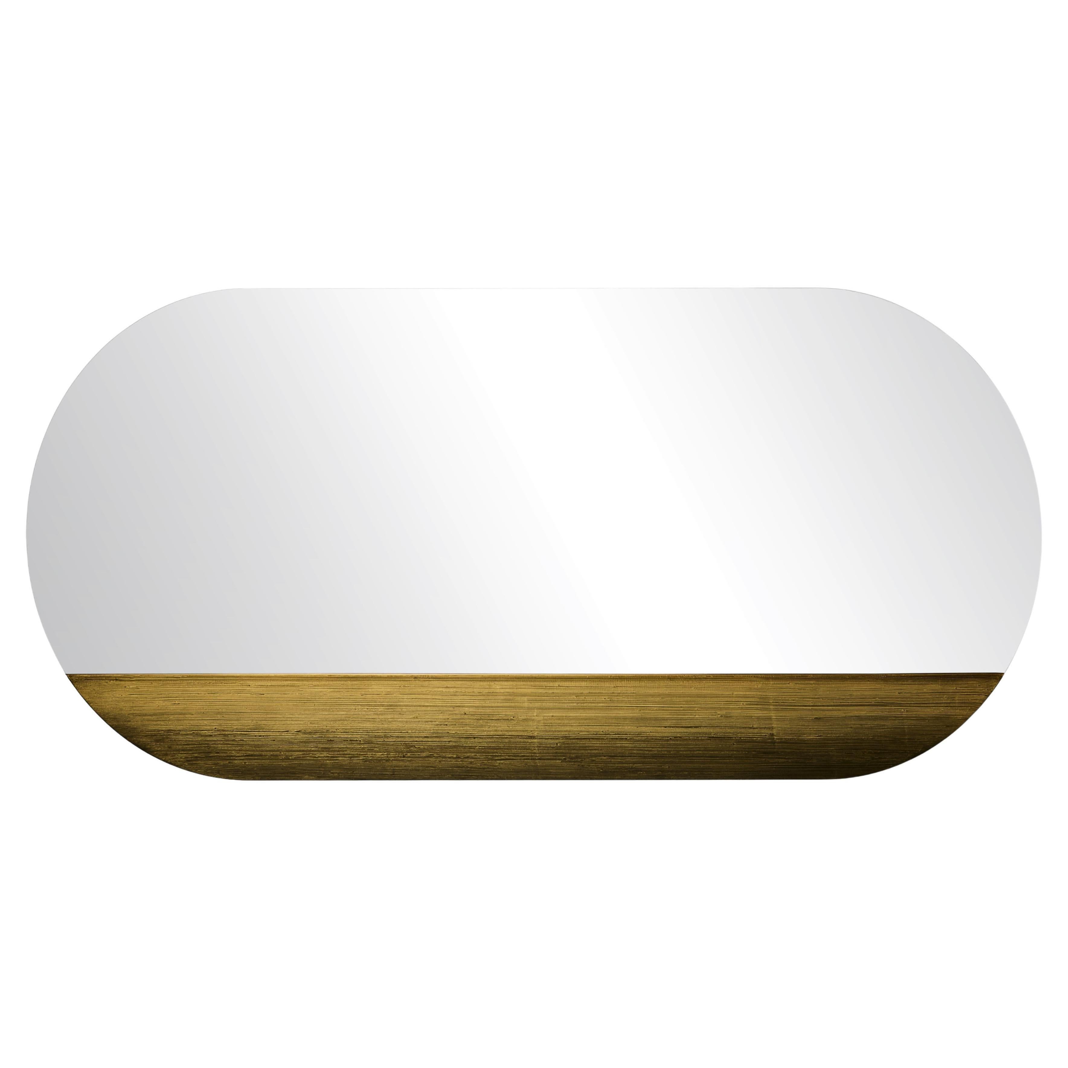 Orizzonte 70120 Long Gold Oval Mirror by Disain1971
