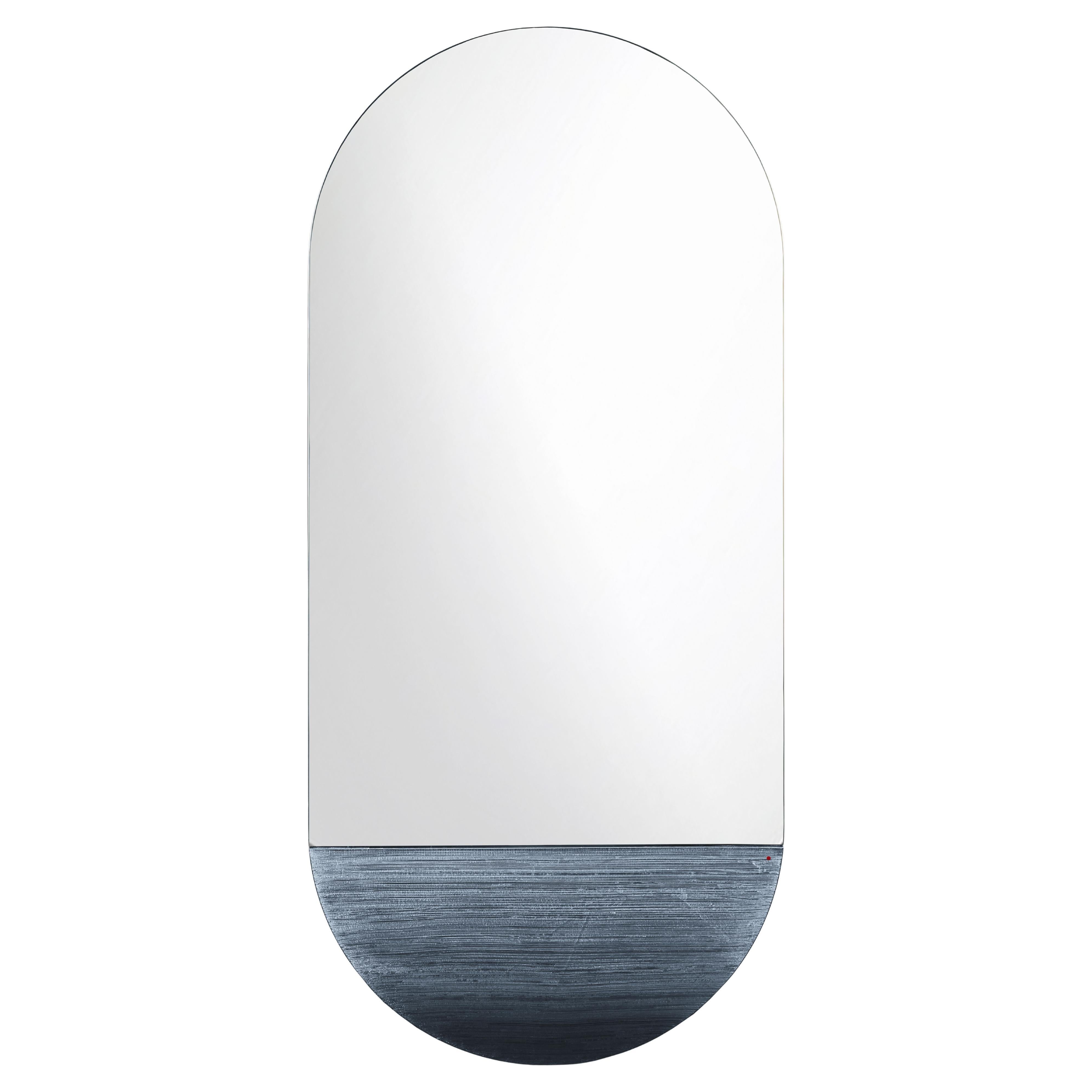 Orizzonte 70160 Short Silver Oval Mirror by Disain1971