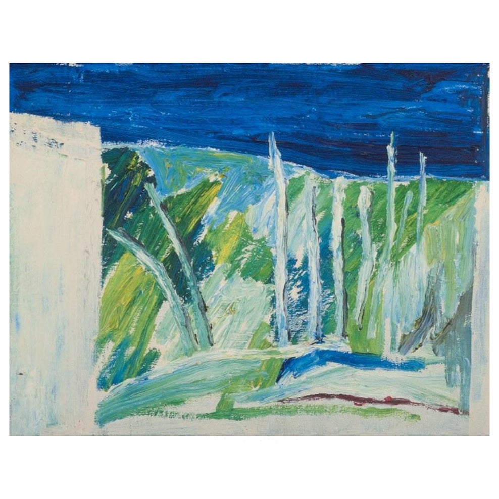Örjan Wikström, Swedish artist.  Oil on canvas. Abstract composition.