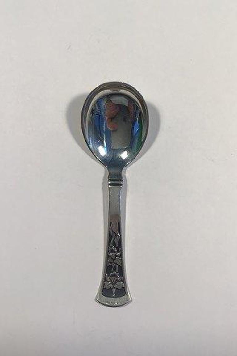 Orkide/Orchid silver sugar spoon Horsens silversmithy Måler 10.6 cm(3 15/16 in).