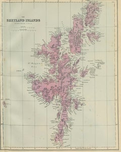 Orkney and Shetland Islands Map, Ordnance Survey, Bacon London 1885