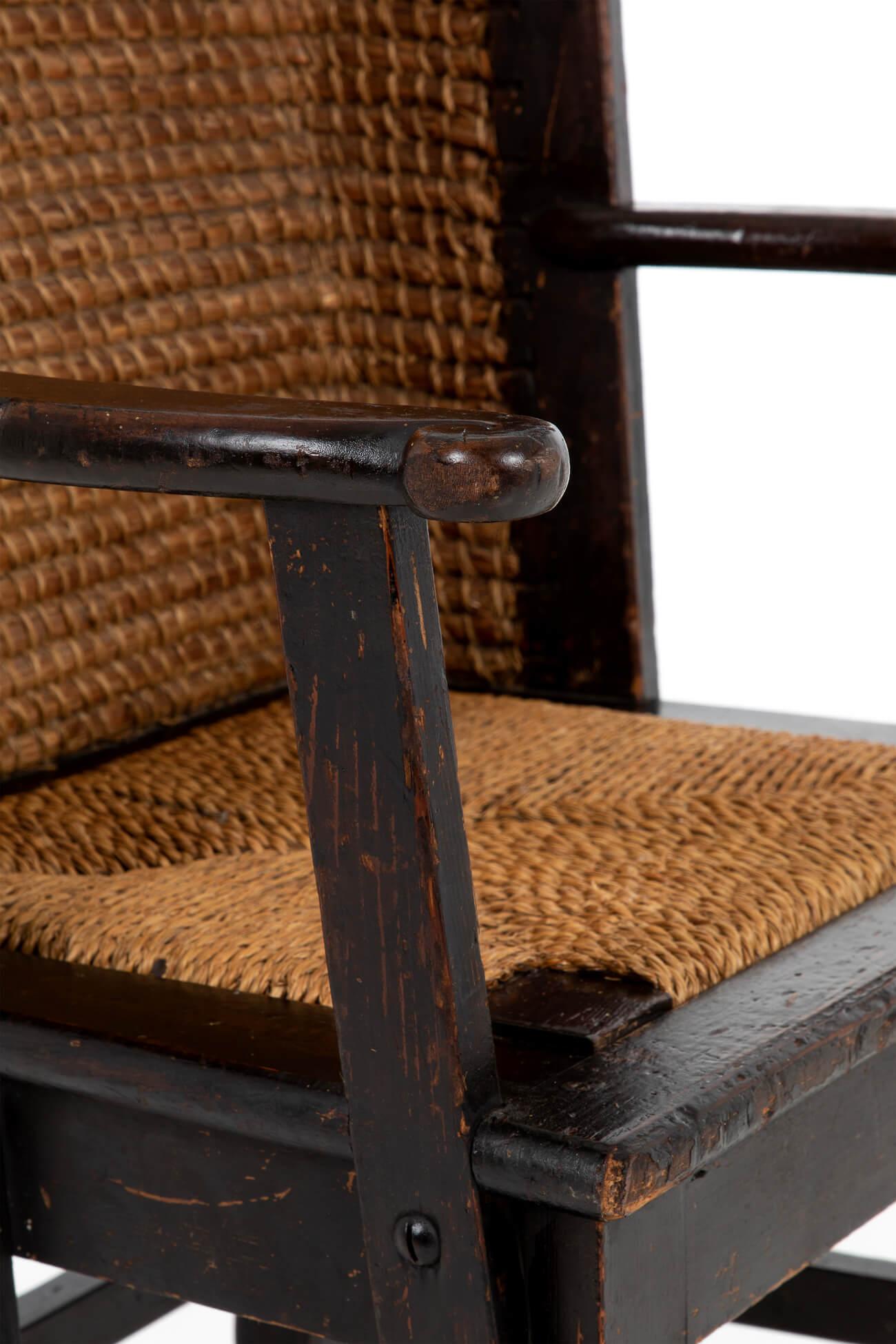 Orkney Chair in Stained Scottish Pine, circa 1900 1