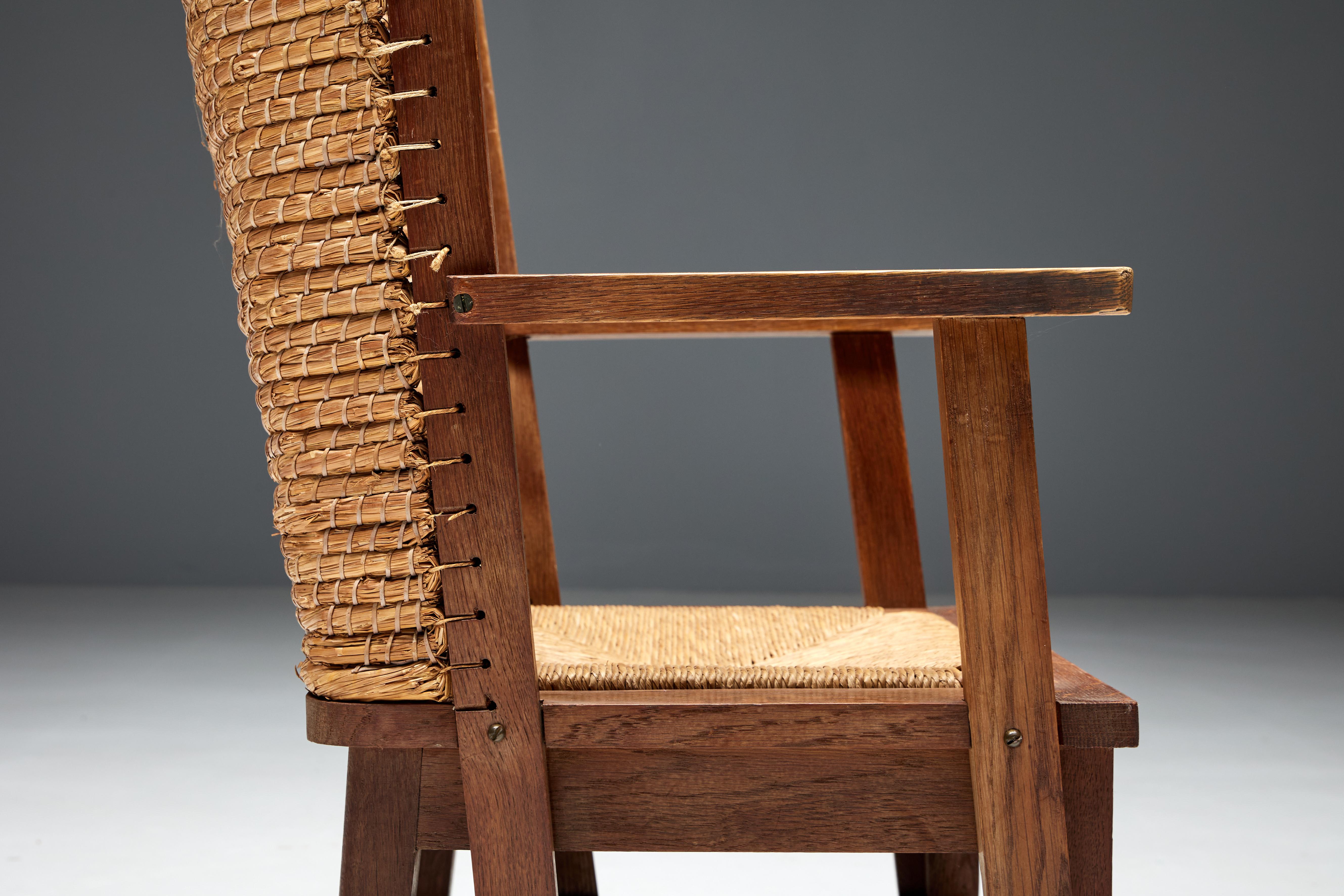 Orkney Chair in Wood and Oat Straw, Scotland, 19th Century In Excellent Condition In Antwerp, BE