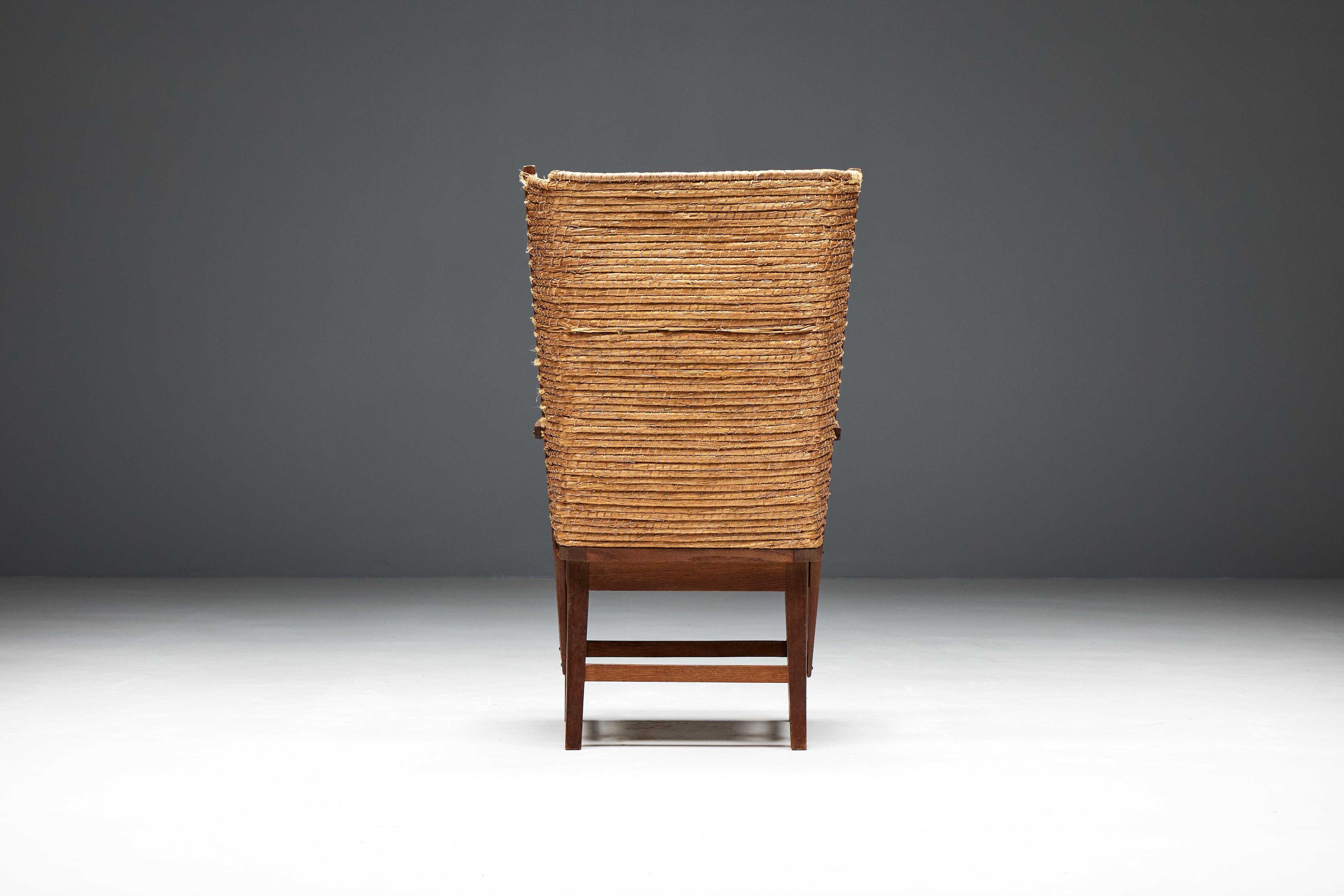 Orkney Chair in Wood and Oat Straw, Scotland, 19th Century For Sale 1