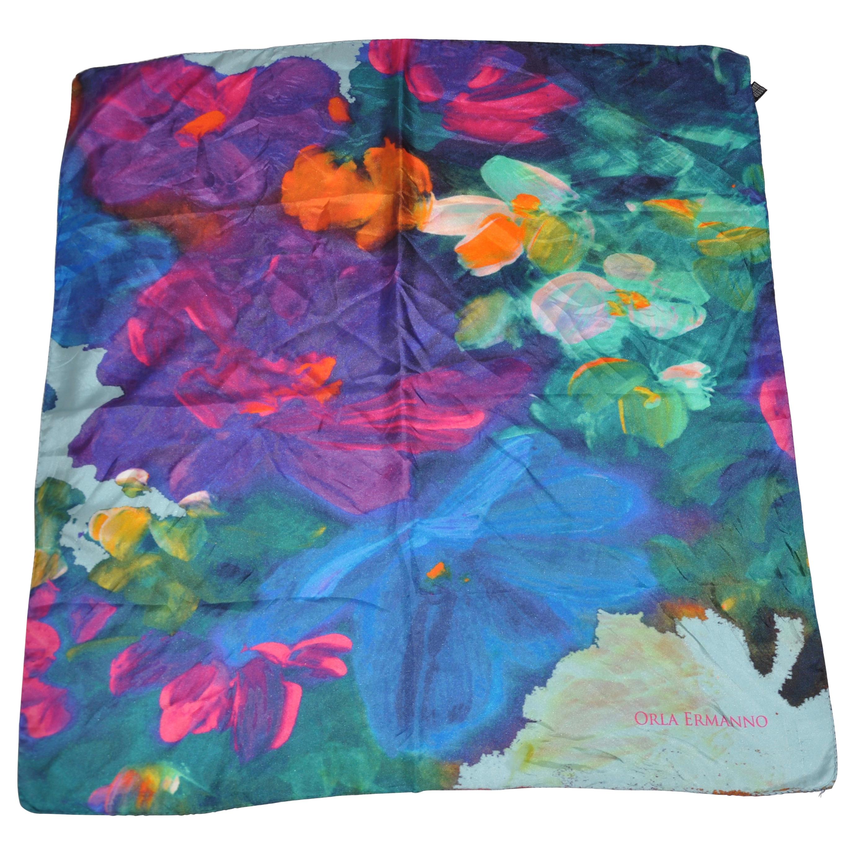 Orla Ermanno - Magnifique foulard en soie Tranquil "Waterlilies"