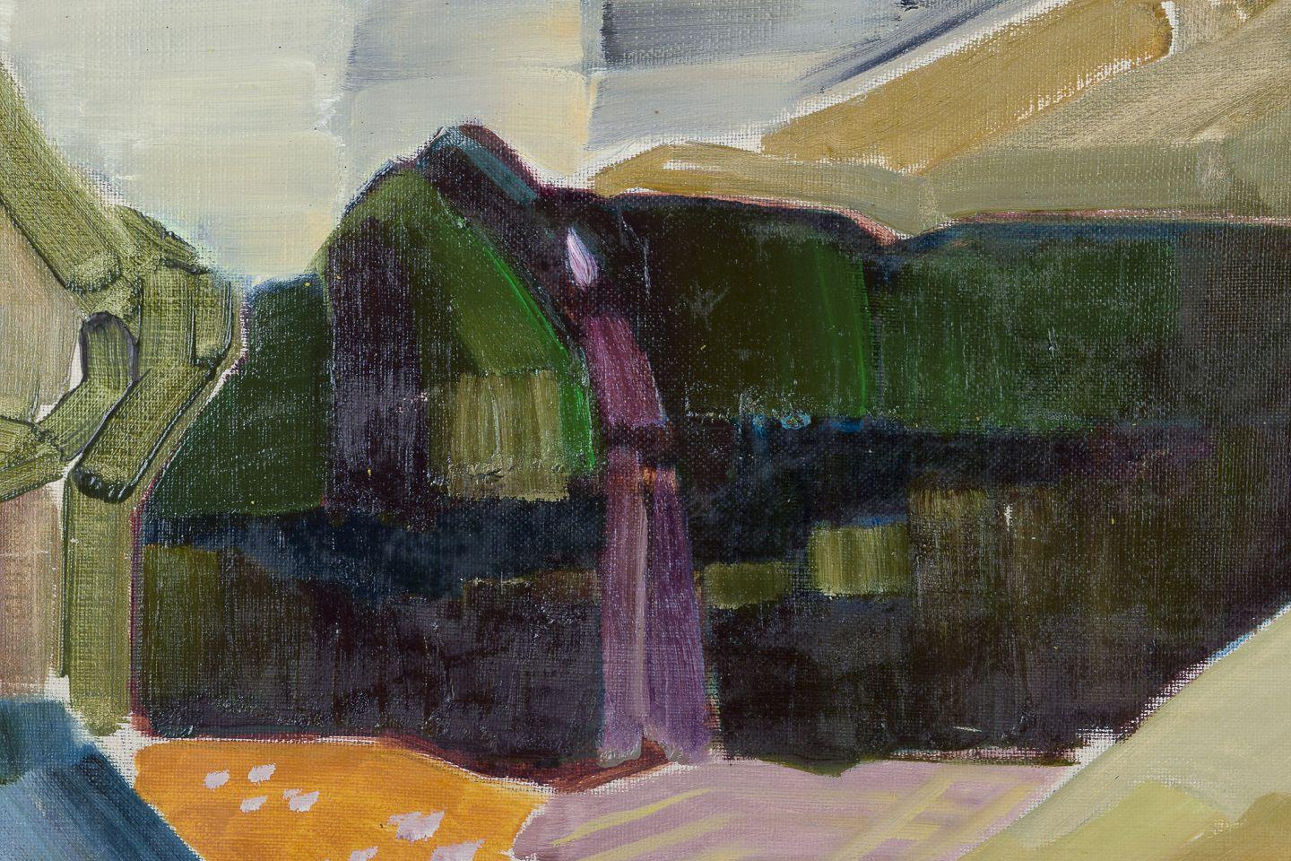 Orla Lehmann, eingetragene schwedische Künstlerin.  Öl auf Leinwand. Abstrakte Landschaft. (Moderne) im Angebot