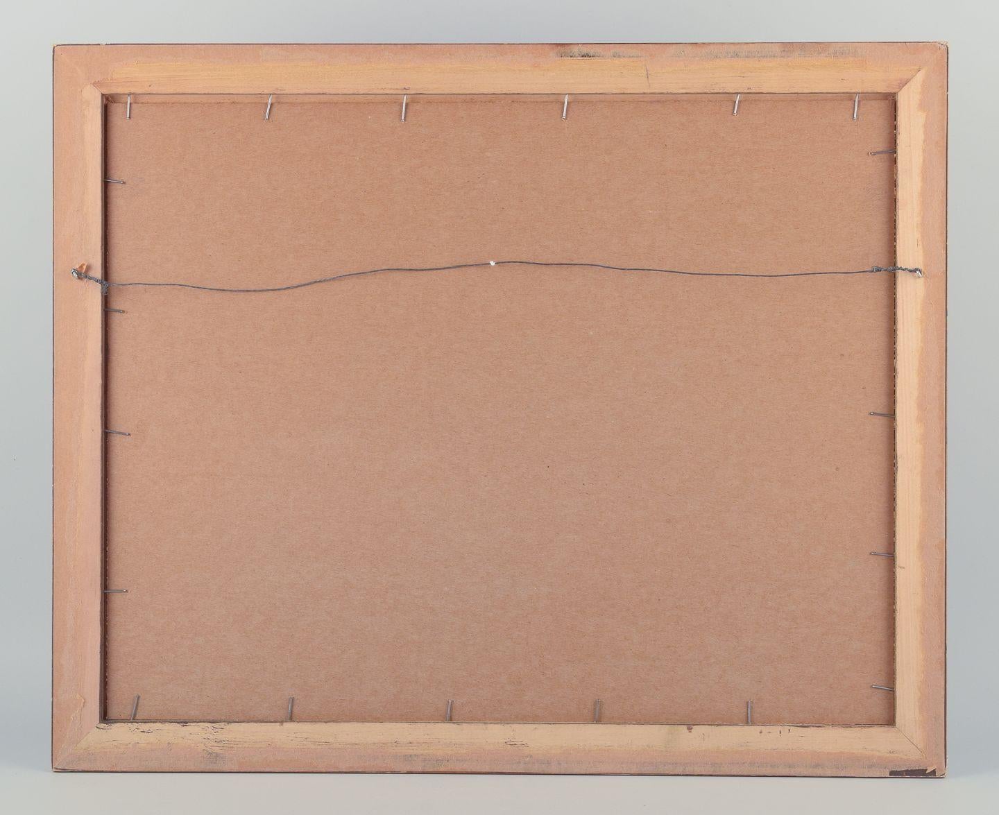Orla Lehmann, eingetragene schwedische Künstlerin.  Öl auf Leinwand. Abstrakte Landschaft. (Mitte des 20. Jahrhunderts) im Angebot