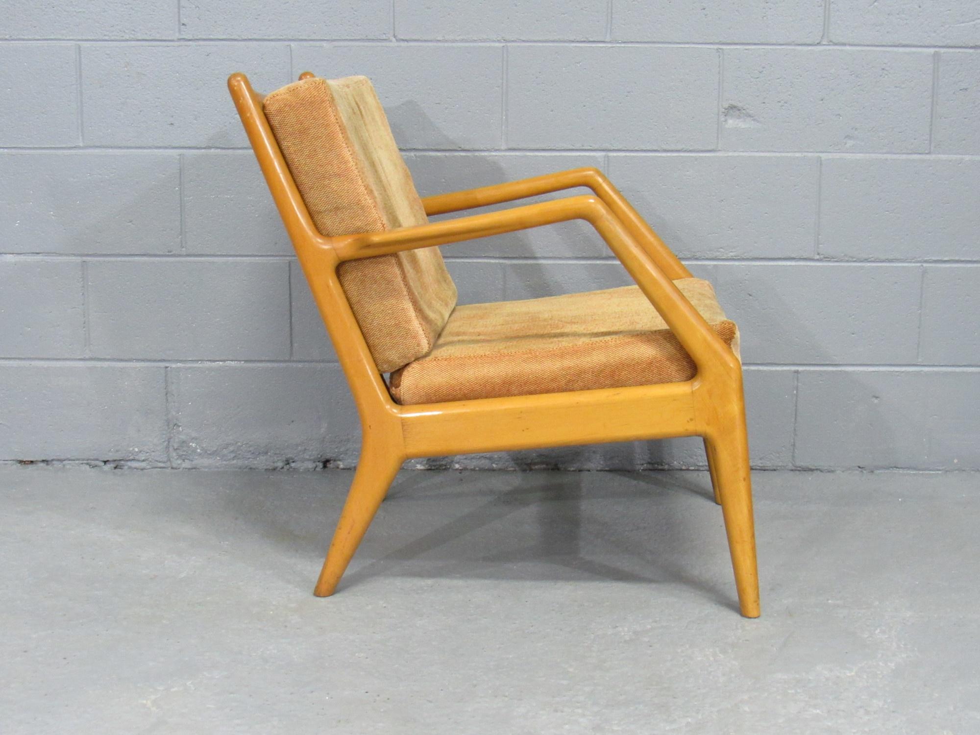 Mid-Century Modern Orla Molgaard Nielsen for France & Daverkosen Beech Lounge Chair, Denmark, 1950 For Sale