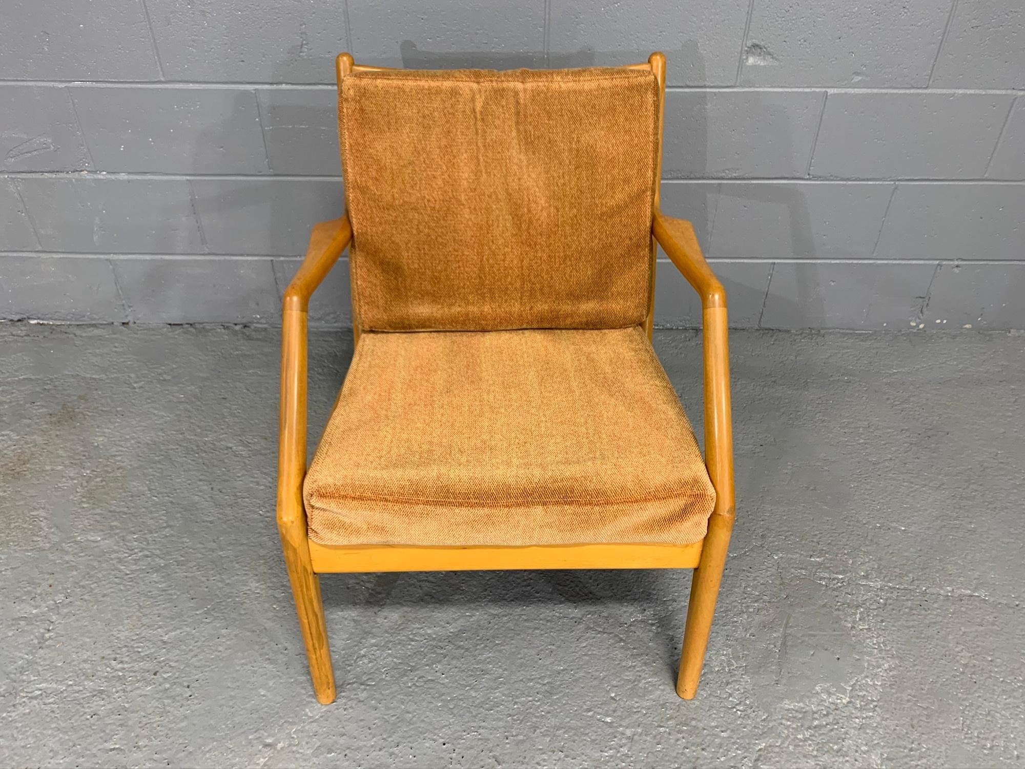 Mid-20th Century Orla Molgaard Nielsen for France & Daverkosen Beech Lounge Chair, Denmark, 1950