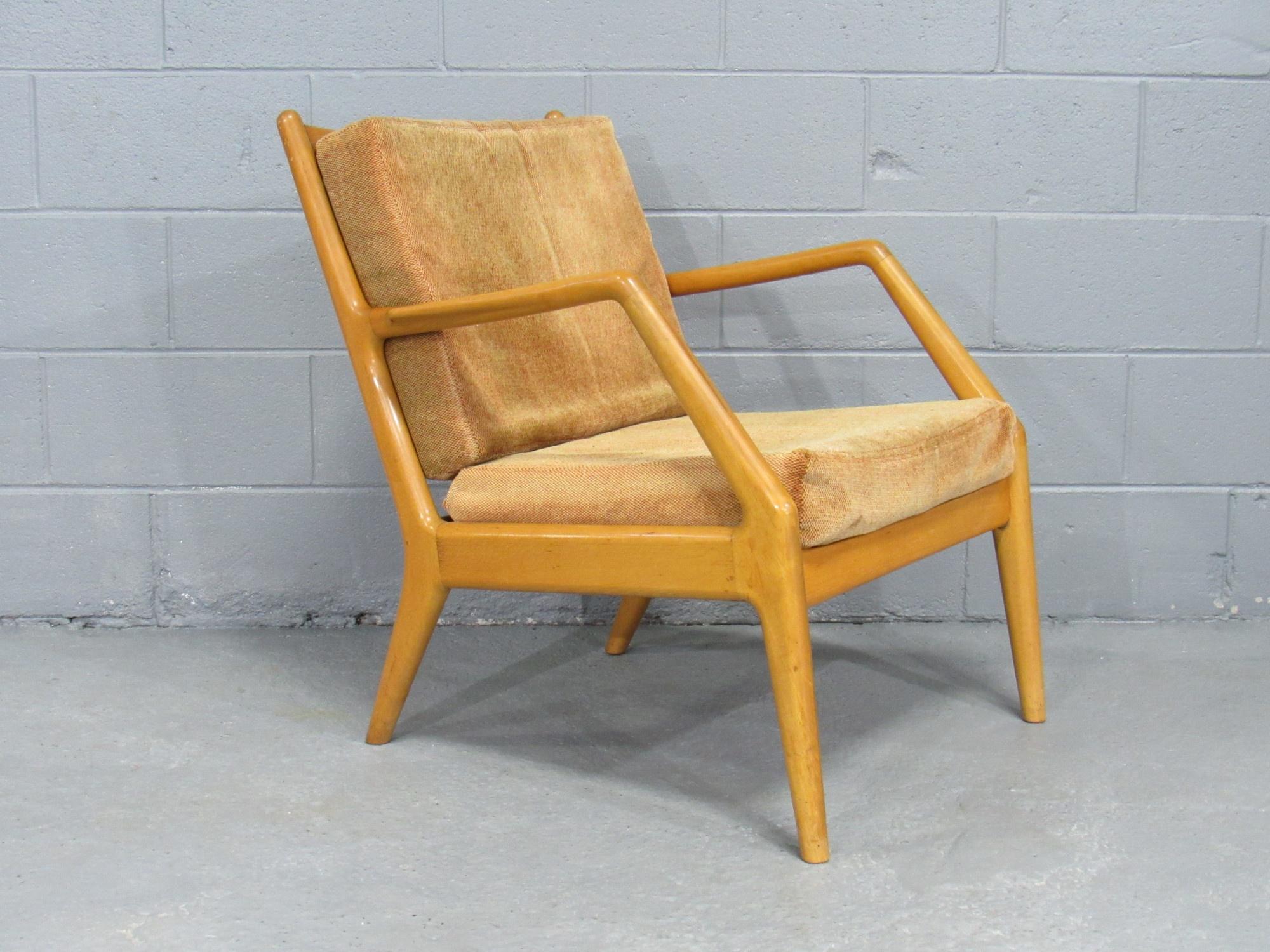 Orla Molgaard Nielsen for France & Daverkosen Beech Lounge Chair, Denmark, 1950 For Sale 1
