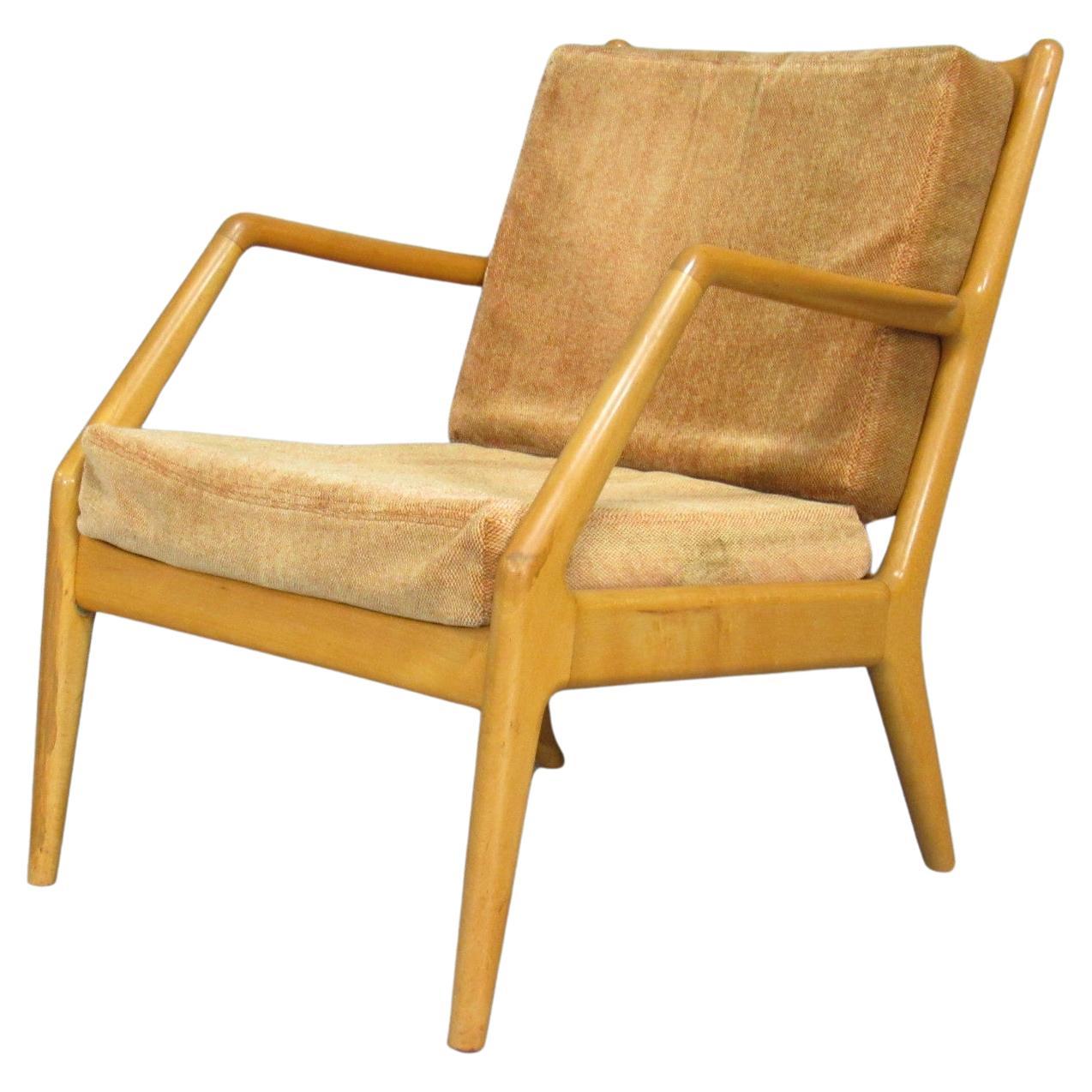 Orla Molgaard Nielsen for France & Daverkosen Beech Lounge Chair, Denmark, 1950 For Sale