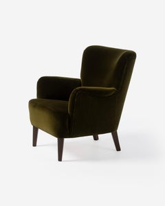 Chaise longue Orla Molgaard-Nielsen en tissu velours années 1940