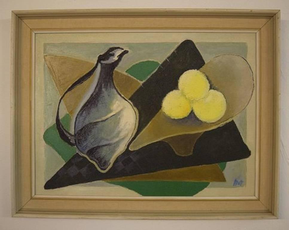 Orla Muff (1903-1984), listed Danish artist, still life, oil on canvas.
Signed: Muff.
Measures: 45 x 61 cm.
In perfect condition.