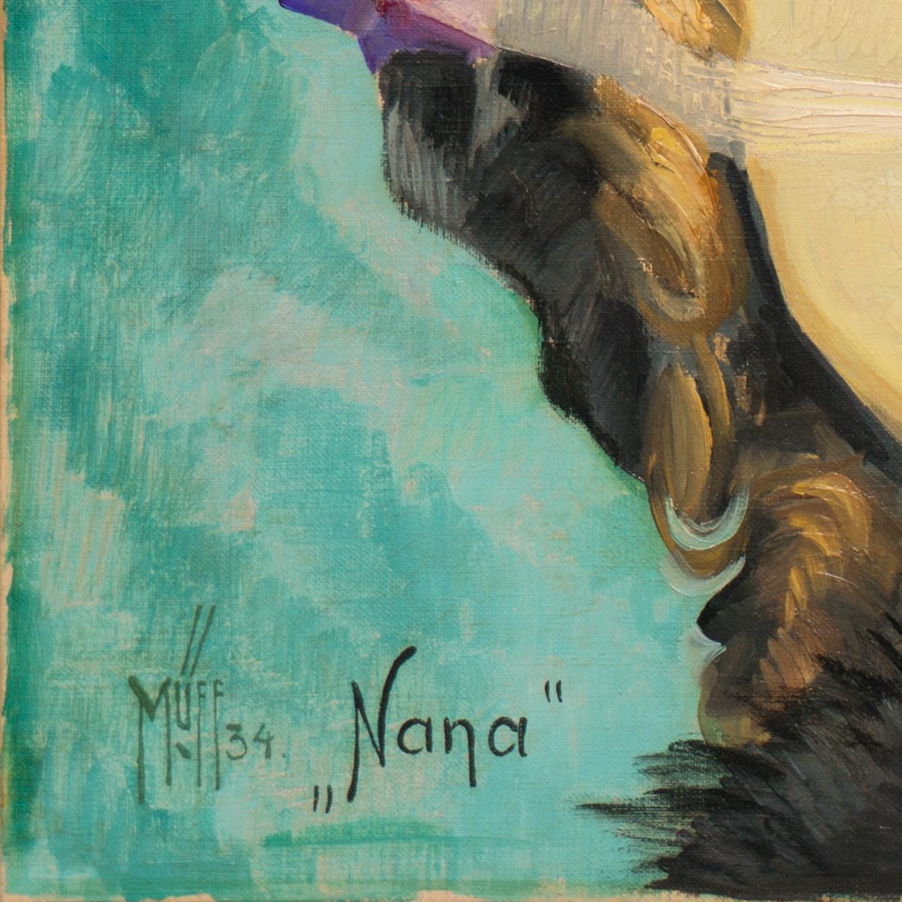 'Nana', Art Deco, Paris, Berlin, Weimar Republic, Max Reinhardt Theater, Smoking - Painting by Orla Muff