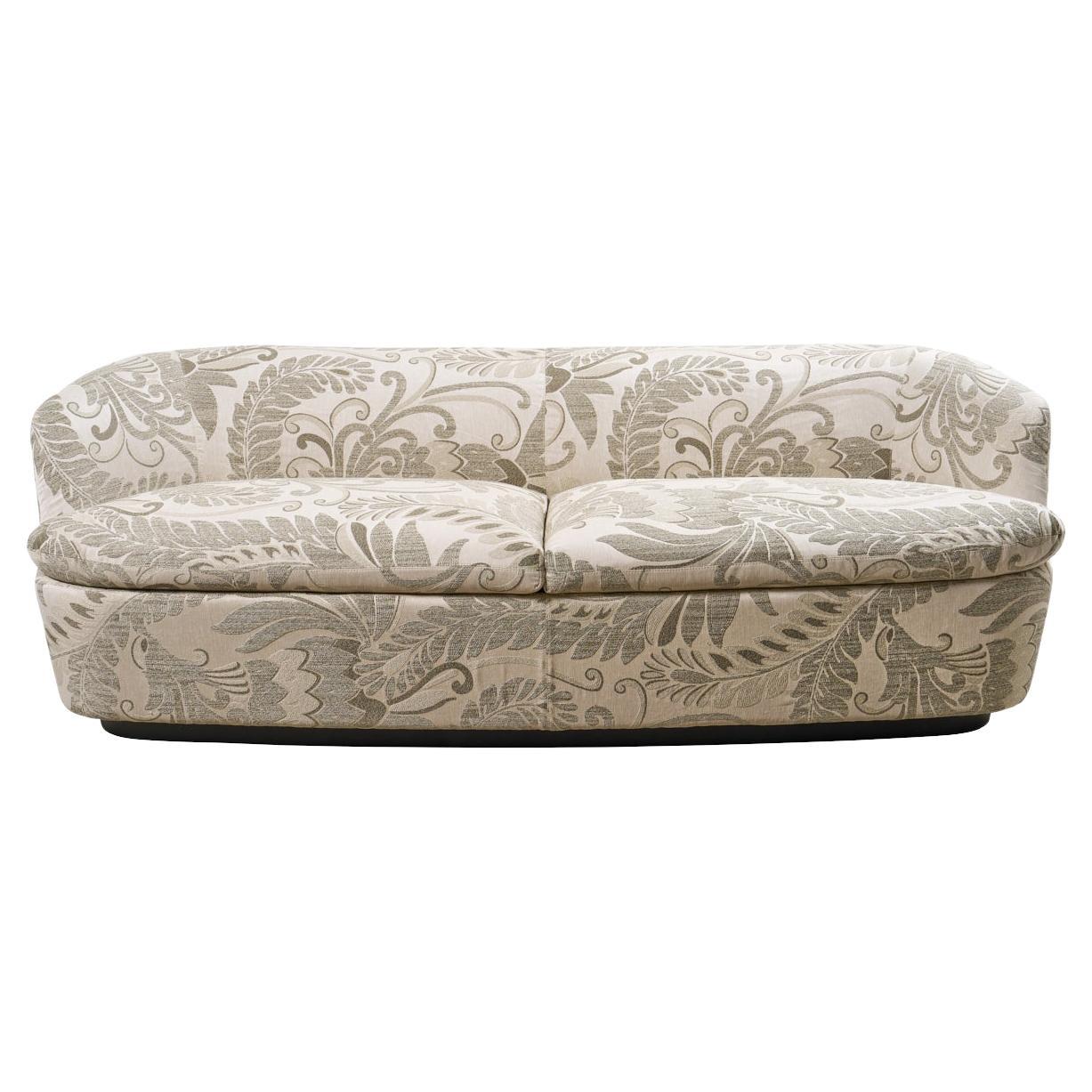 Orla Sofa by Cappellini, Upholstered in Schumacher's Orley Jacquard Fabric For Sale
