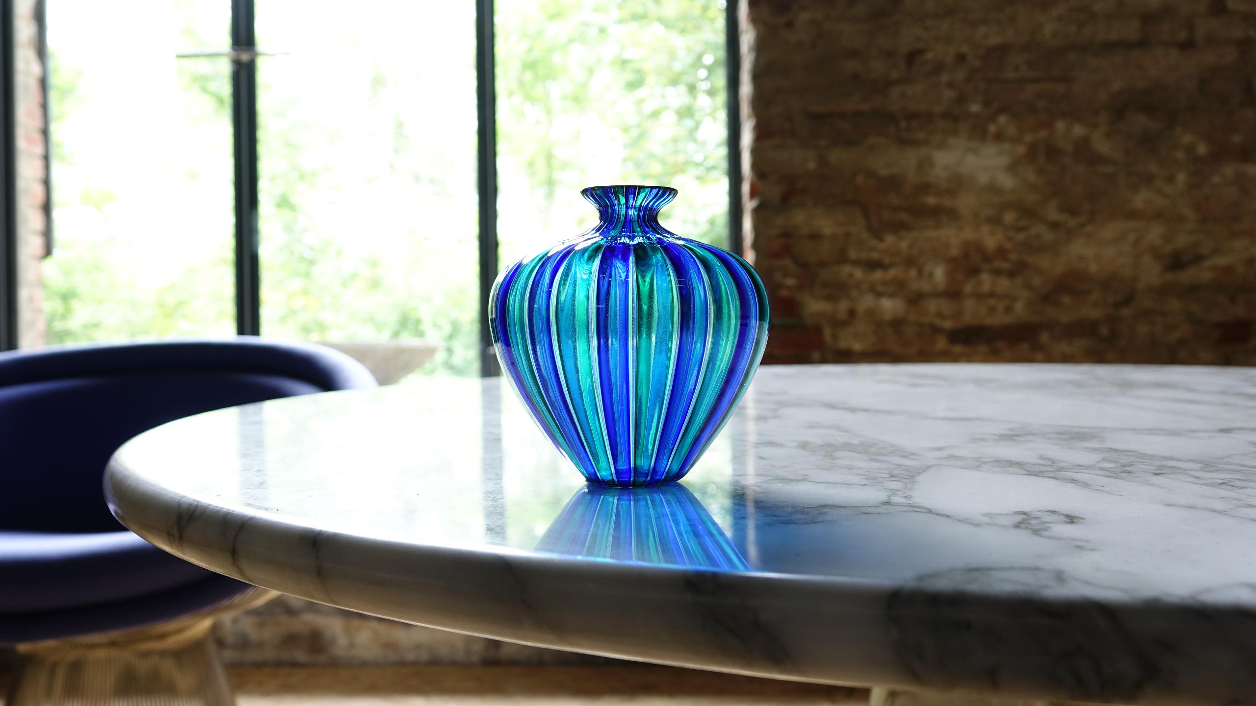 Italian Orland Zennaro Murano Glass Vase, Italy, 1960