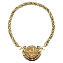 ORLANDA OLSEN Krugerrand Coin Gold Necklace