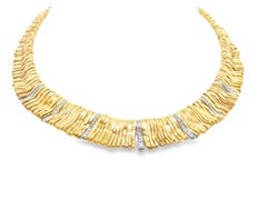 Orlando Orlandini 18K Yellow & White Gold Diamond Dune Necklace, 0.97ct, 17" in.