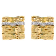 Orlando Orlandini Orecchini con diamanti grandi - Oro giallo 18k Rd .16ctw Quadrato
