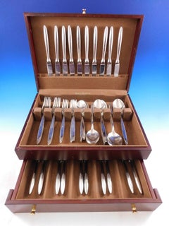 Orleans by Christofle France Cubiertos de plata Servicio 10 Set 60 Pz Cena