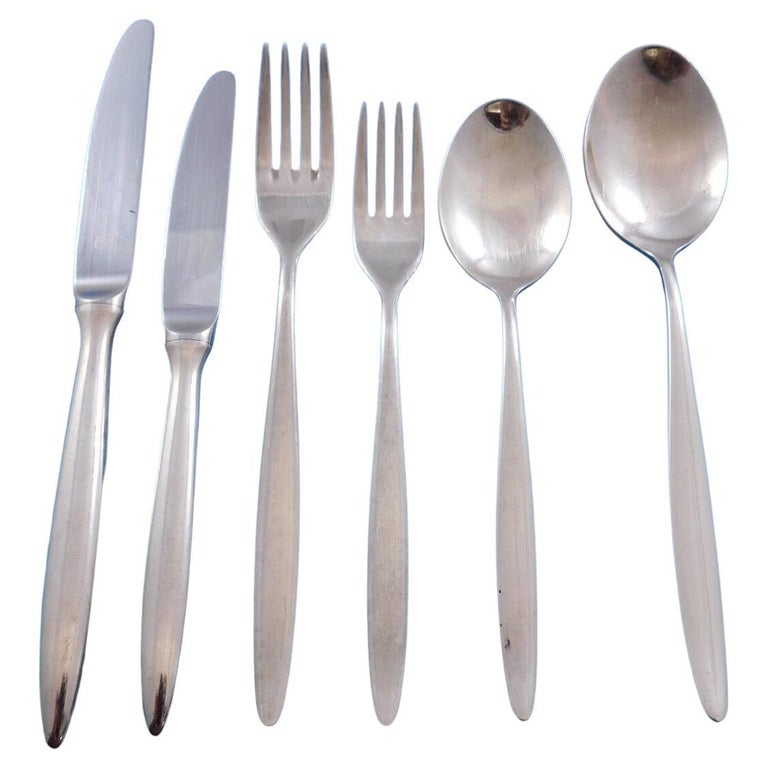 Orleans by Christofle France Silverplate Cutlery Service 10 Set 60 pcs Dinner For Sale at 1stDibs