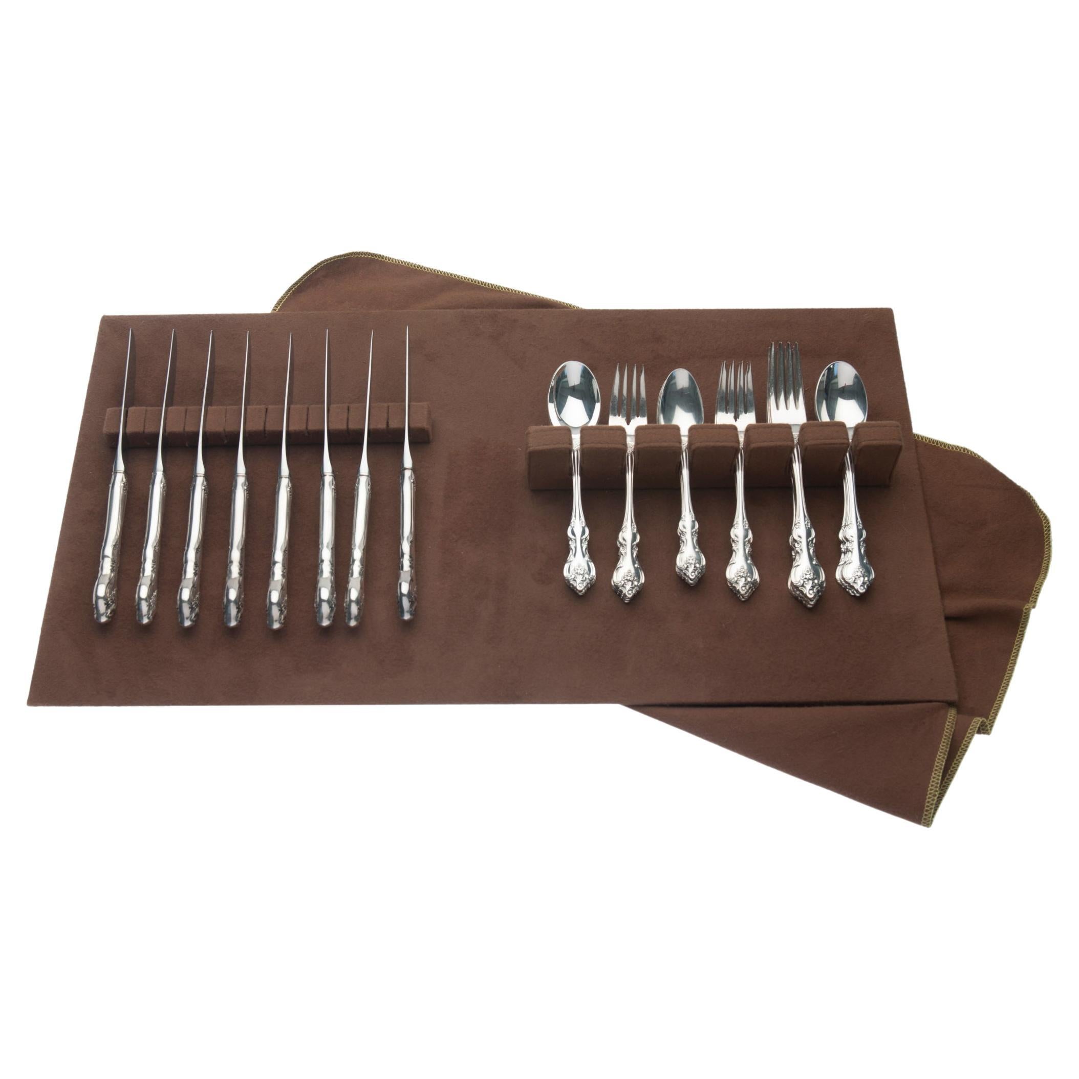 Orleans Silverplate on Felt Tray Service for 8  For Sale