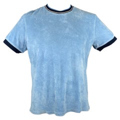 ORLEBAR BROWN Size XL Blue Terry Cloth Cotton Short Sleeve T-shirt