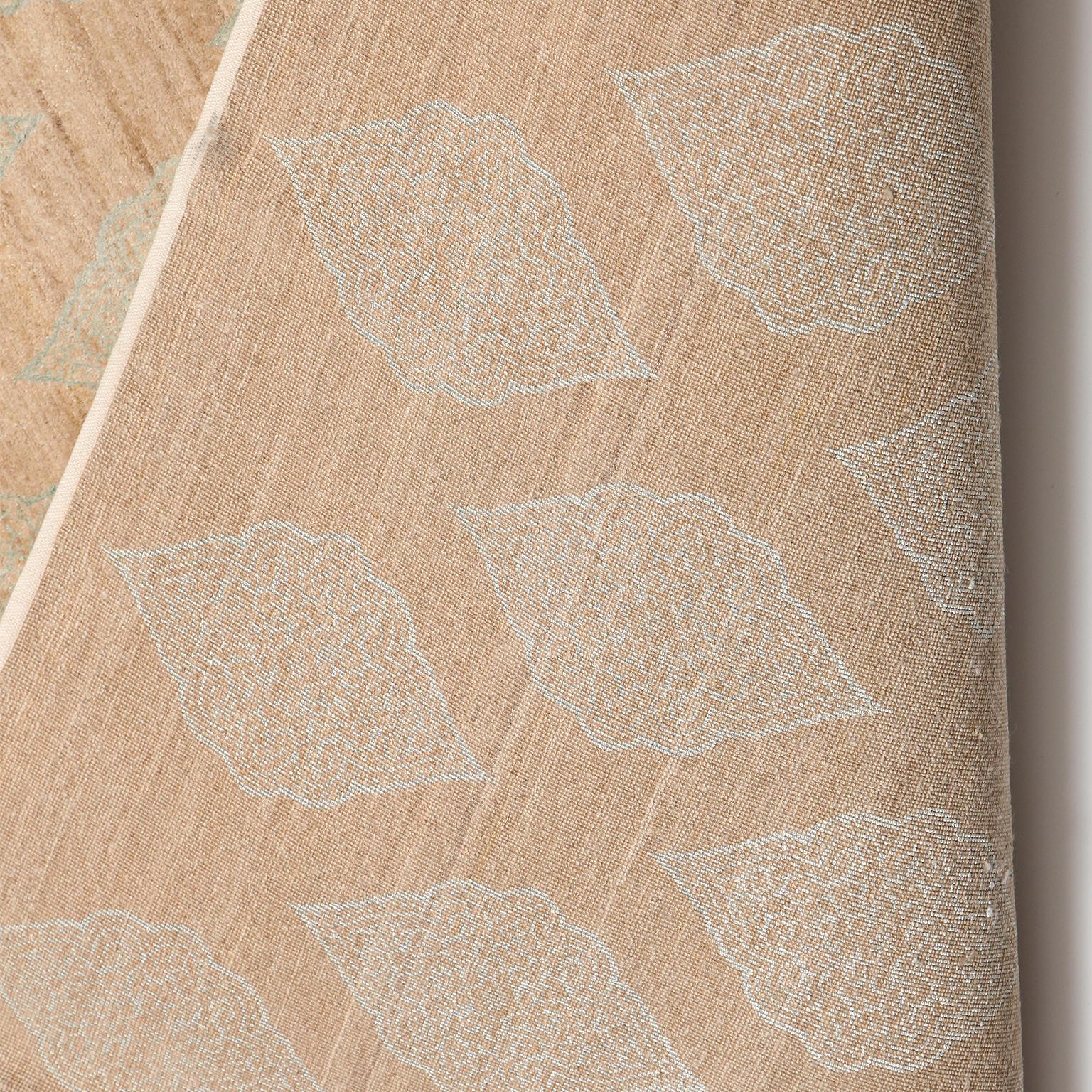Creating a relaxed and luxurious ascending design, Belgian Lace is a hand-knotted carpet originating from the Orley Shabahang Architectural collection. Entirely hand-knotted, Belgian Lace incorporates embossed silk medallion motifs arranged evenly