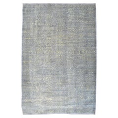 Orley Shabahang "Bucólica" Alfombra persa contemporánea de lana gris y verde 9' x 12'