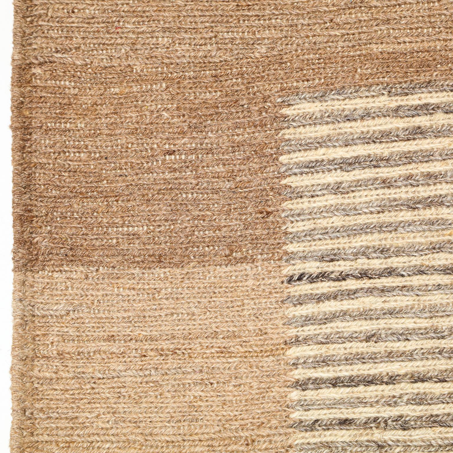 Contemporary Organic Modern Wool Persian Flat-Weave Rug, Neutral, Orley Shabahang, 5' x 7' For Sale