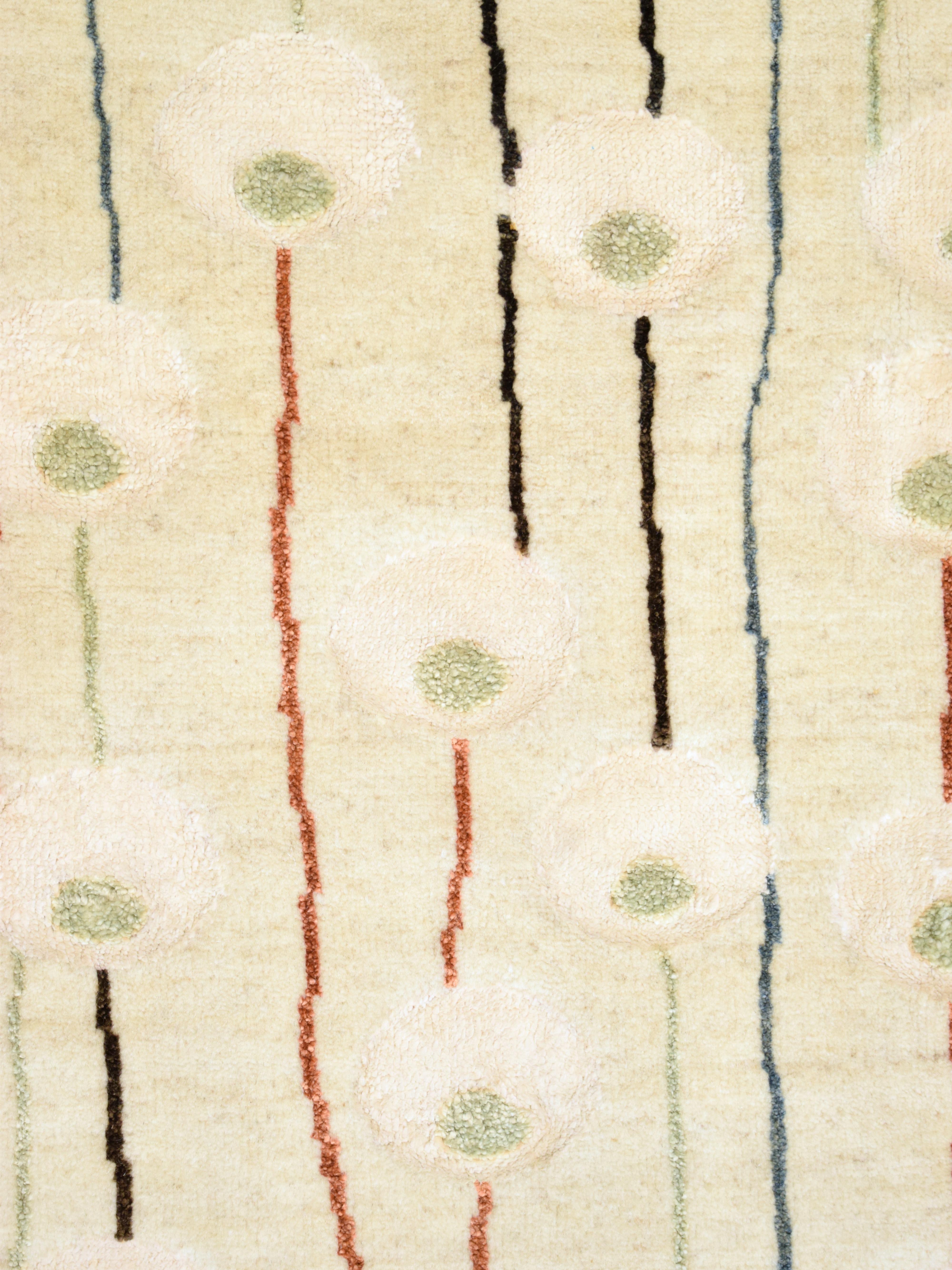 Orley Shabahang „Poppies“ Art Deco Persischer Teppich, Wolle, handgeknüpft, 9' x 12' (21. Jahrhundert und zeitgenössisch) im Angebot