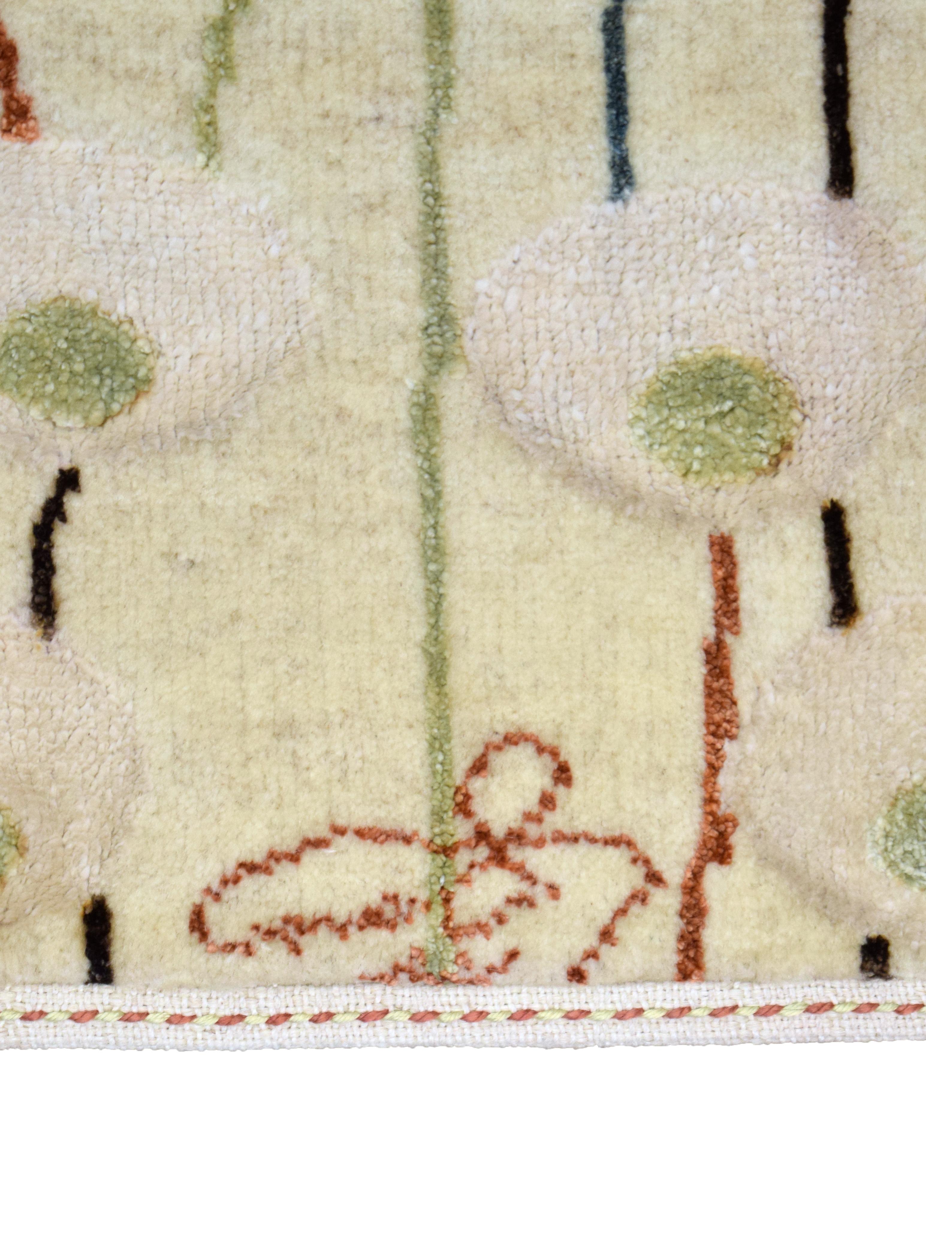 Tapis persan Art Déco Poppies d'Orley Shabahang, en laine, noué à la main, 9' x 12' en vente 1