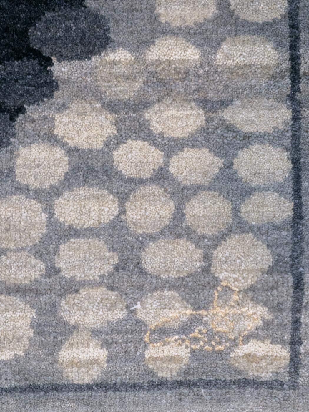 Hand-Knotted Orley Shabahang Signature “Badu” Gray on Grey Contemporary Persian Carpet For Sale