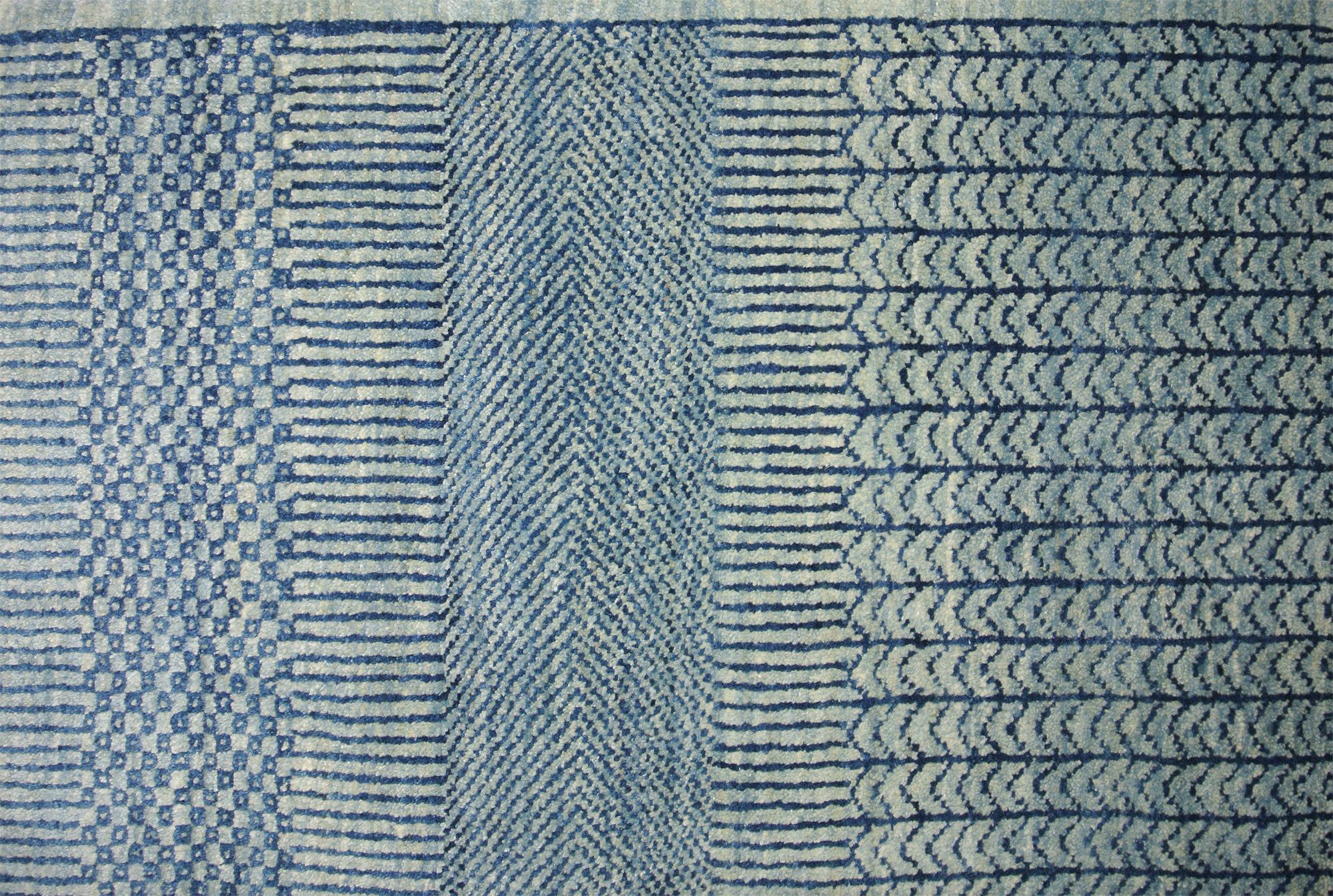 Contemporary Persian Rug, Indigo, Hand-knotted Wool, Orley Shabahang, 5' x 7' In New Condition For Sale In New York, NY
