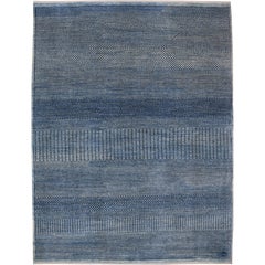 Contemporary Persian Rug, Indigo, Handgeknüpfte Wolle, Orley Shabahang, 5' x 7'