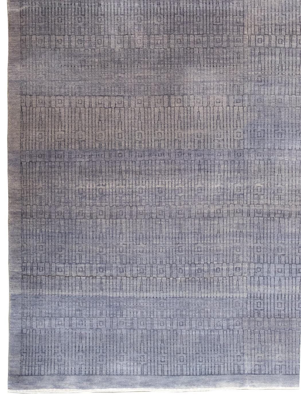 Orley Shabahang, Gray Modern Architectural Carpet, Wool, Hand-Knotted, 9' x 12' In New Condition For Sale In New York, NY