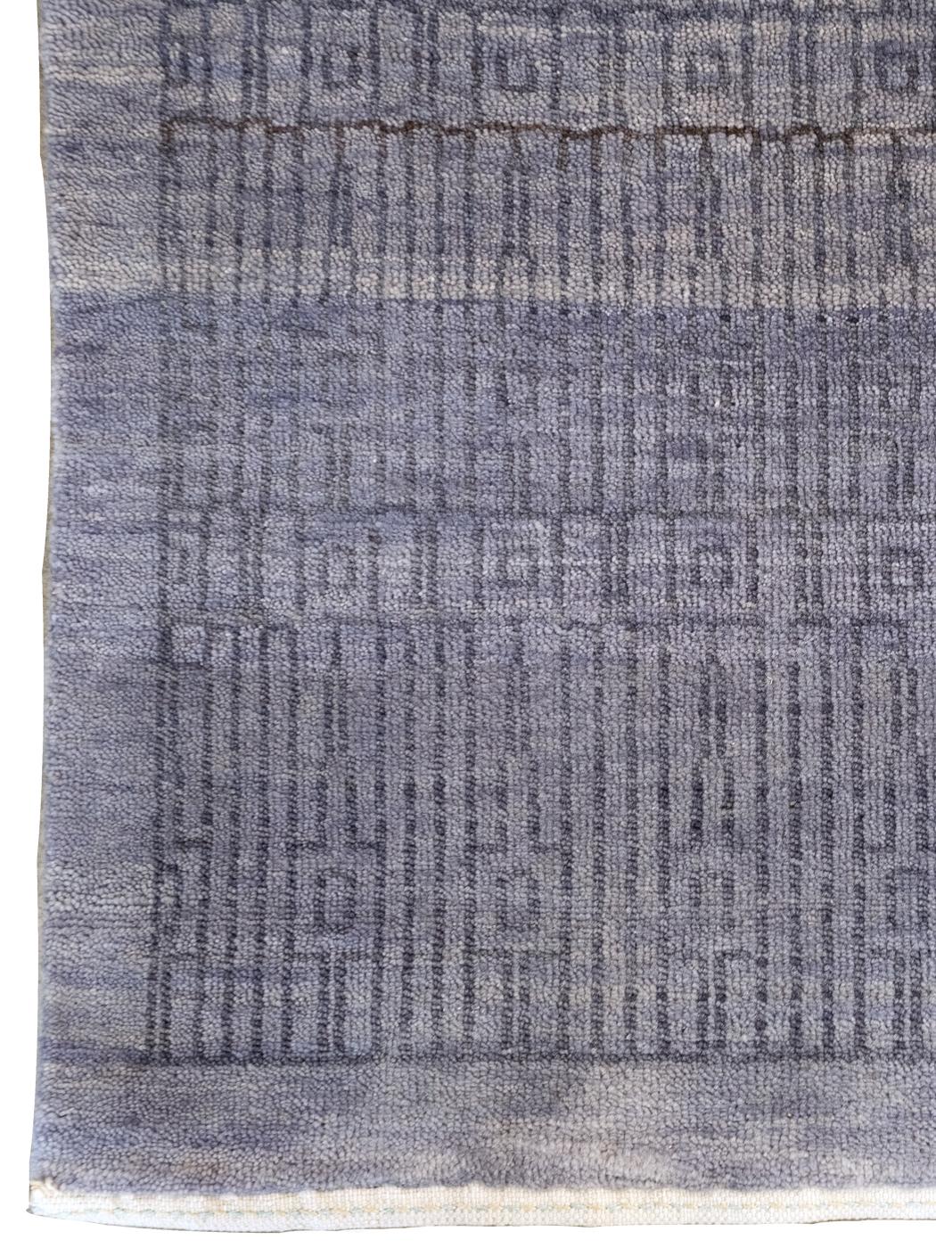 Contemporary Orley Shabahang, Gray Modern Architectural Carpet, Wool, Hand-Knotted, 9' x 12' For Sale