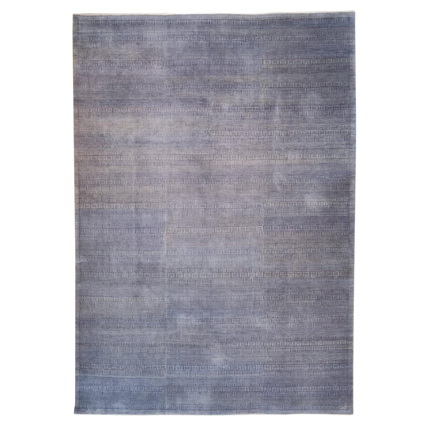 Orley Shabahang, Gray Modern Architectural Carpet, Wool, Hand-Knotted, 9' x 12'