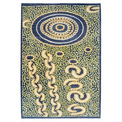 Orley Shabahang Tapis persan contemporain or sur gris, laine, 8' x 10'