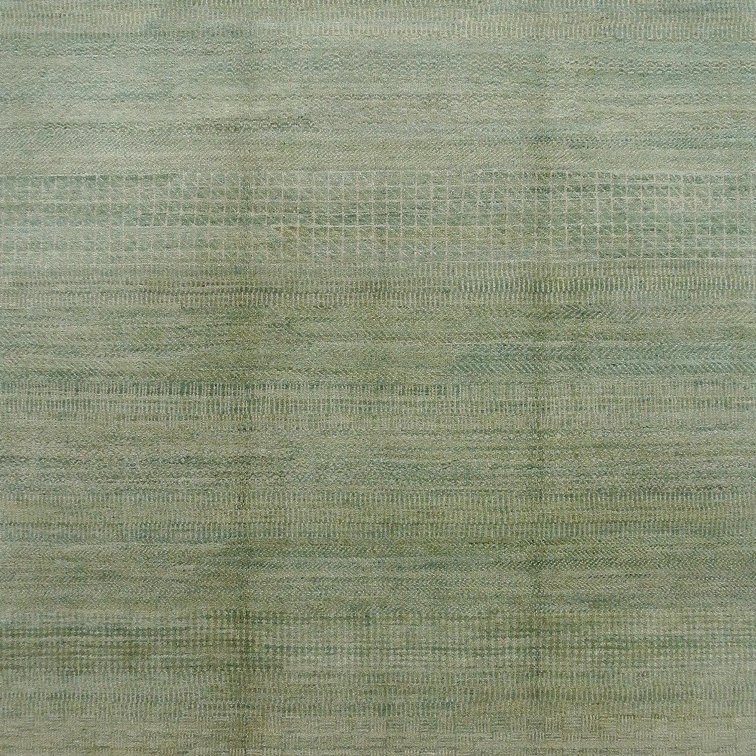 This Orley Shabahang signature “Rain No. 1” carpet in pure handspun wool and organic dyes showcases a modern design in a hand knotted Persian weave. This carpet features a simple pattern that symbolizes all the shapes that rain can take in a