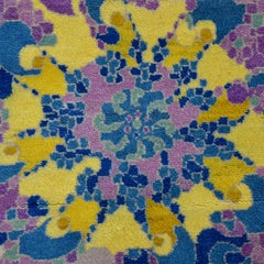 Hand-Knotted Modern Persian Rug in Purple, Blue and Yellow Wool, 8' x 10'