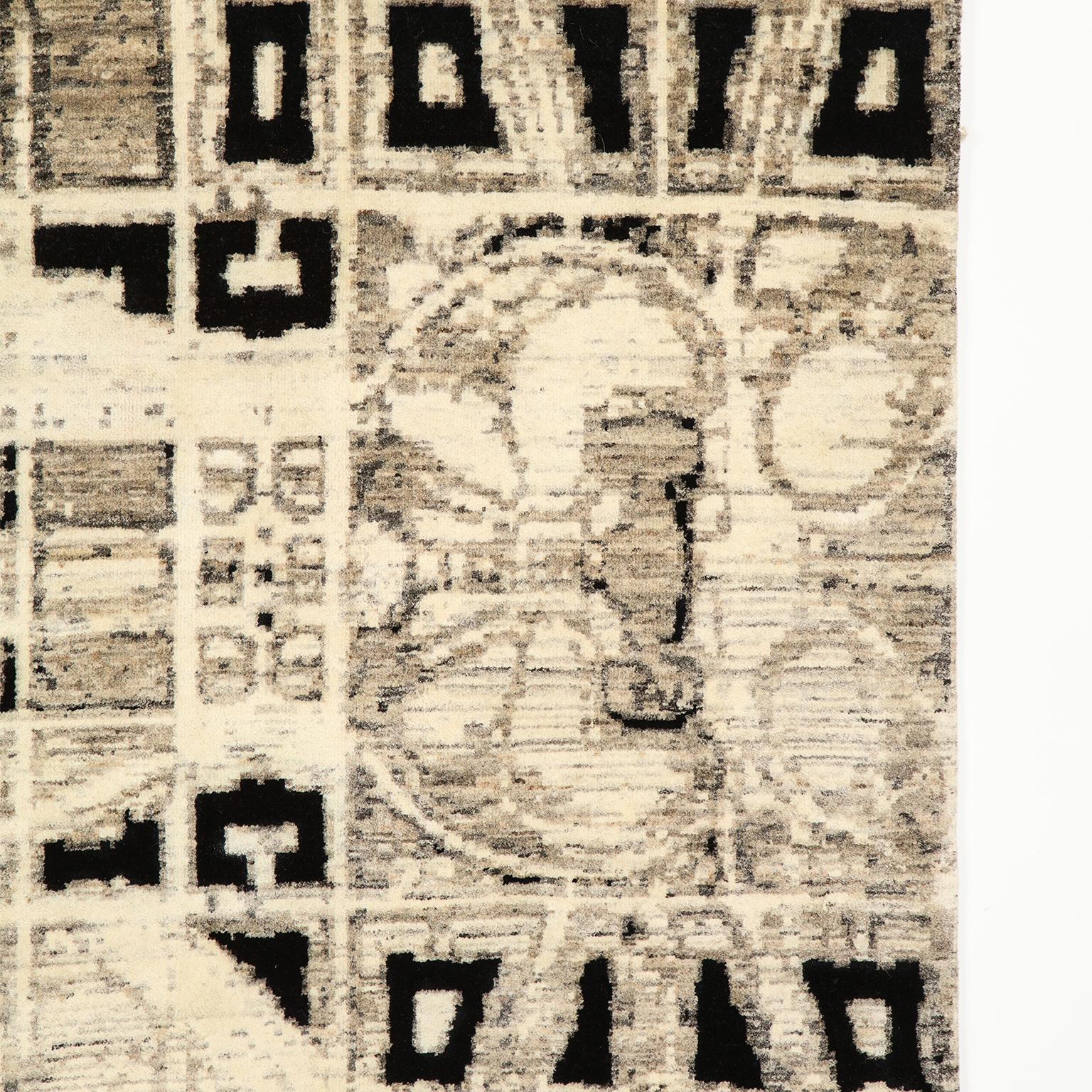 Indian Modern Hand-Knotted Wool Area Rug “Washington” National Mall Map Design, 9x12 For Sale