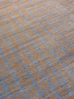 Orange and Gray Modern Peacock Carpet, Wool, 9' x 12'