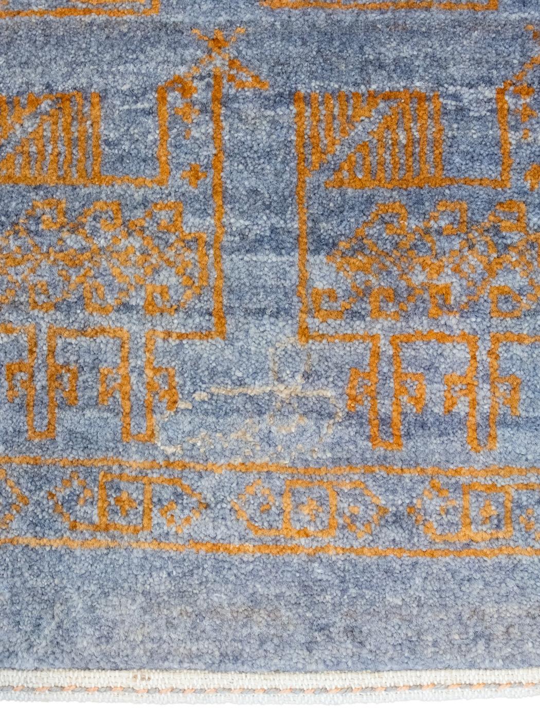 Hand-Knotted Orley Shabahang, Orange and Gray Contemporary Peacock Carpet, Wool, 9' x 12' For Sale