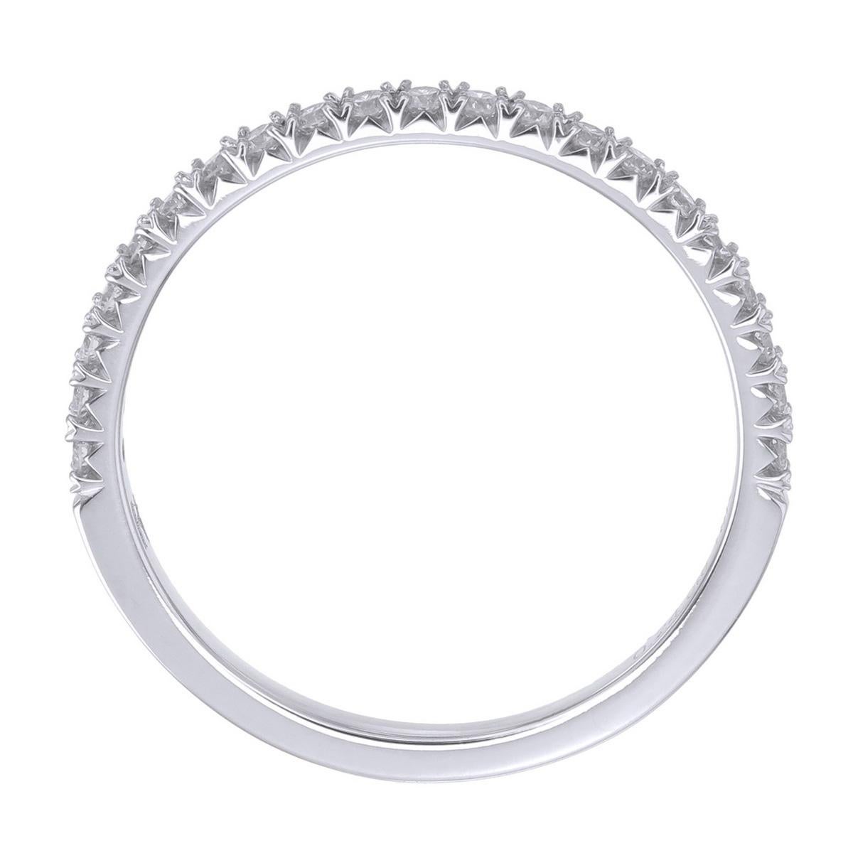 Radiant Cut Orloff of Denmark, 0.24 ct Half-Band Diamond Ring in 18 Karat White Gold For Sale