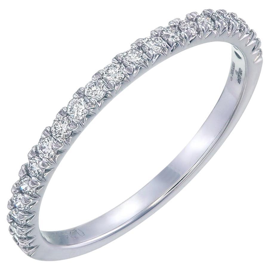 Orloff of Denmark, 0.24 ct Half-Band Diamond Ring in 18 Karat White Gold For Sale