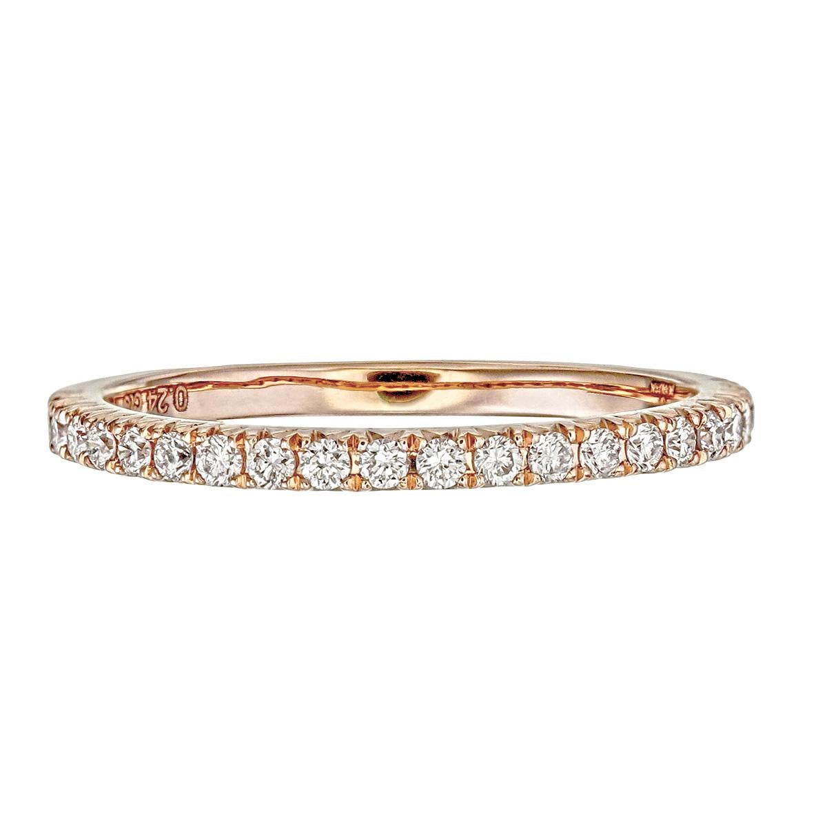 Contemporary Orloff of Denmark, 0.24 ct Half-Band Diamond Ring in 18 Karat Rose Gold For Sale
